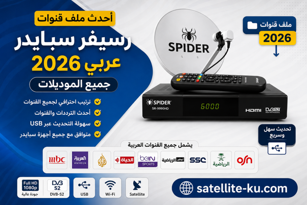 ملف قنوات رسيفر سبايدر عربي 2026 - جميع الموديلات